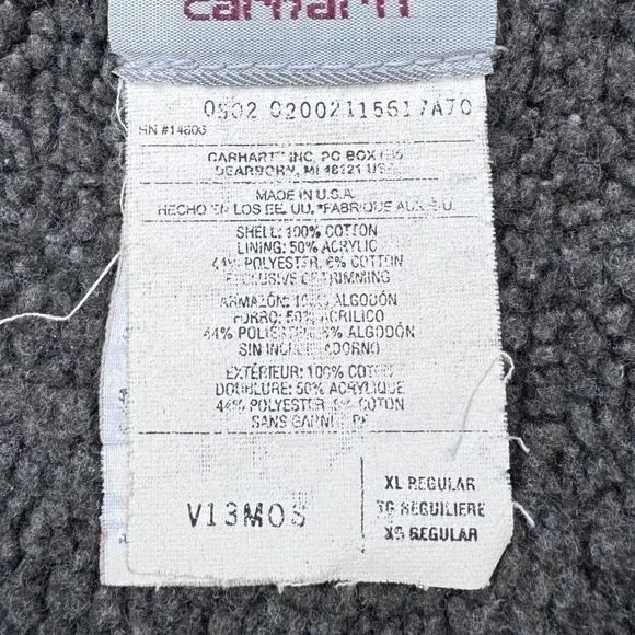 Vintage Carhartt Sherpa Lined Vest Mens XL Moss Green Canvas Workwear USA Made - Picture 2 of 13